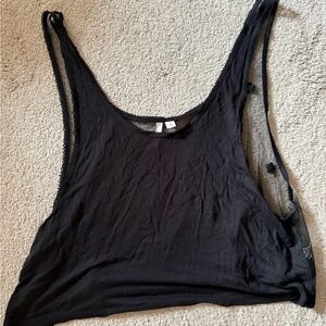 Frenchi Black Sheer Top